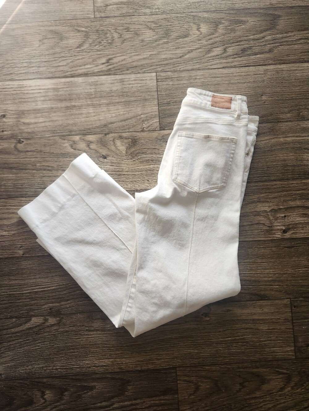 Paige Sasha Wide Leg Denim Jeans Size 30 Toasted Ecru